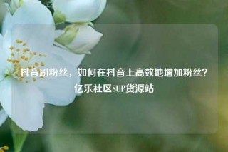 抖音刷粉丝，如何在抖音上高效地增加粉丝？亿乐社区SUP货源站