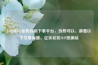 24小时dy业务自助下单平台，当然可以，请看以下文章标题，亿乐社区SUP货源站