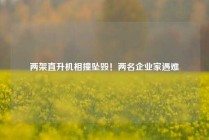 两架直升机相撞坠毁！两名企业家遇难
