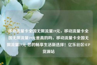 移动流量卡全国无限流量19元，移动流量卡全国无限流量19元是真的吗，移动流量卡全国无限流量19元 您的畅享生活新选择！亿乐社区SUP货源站